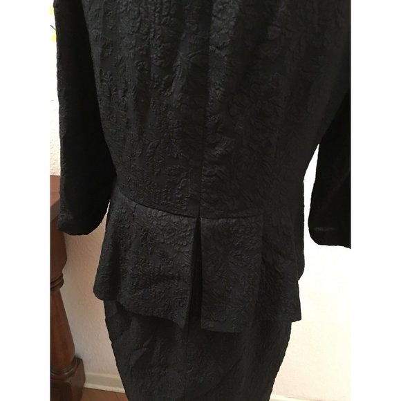 Nanette Lepore Black Peplum Dress Silk 10 Formal Medium RARE HTF GORGEOUS LBD - Picture 6 of 8